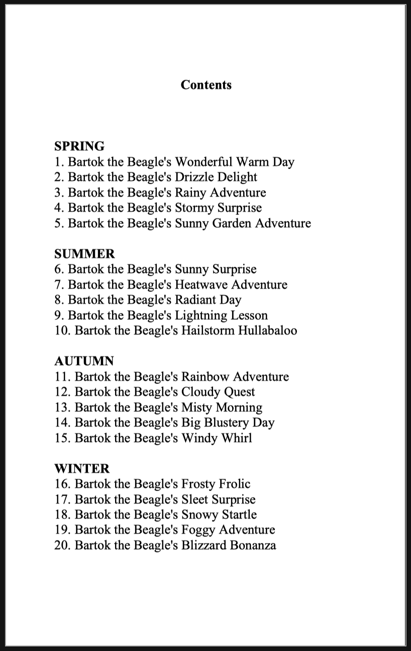 Bartok the Beagle: The Weather Watcher [Livro em inglês] PDF Download My Store Page and Sound