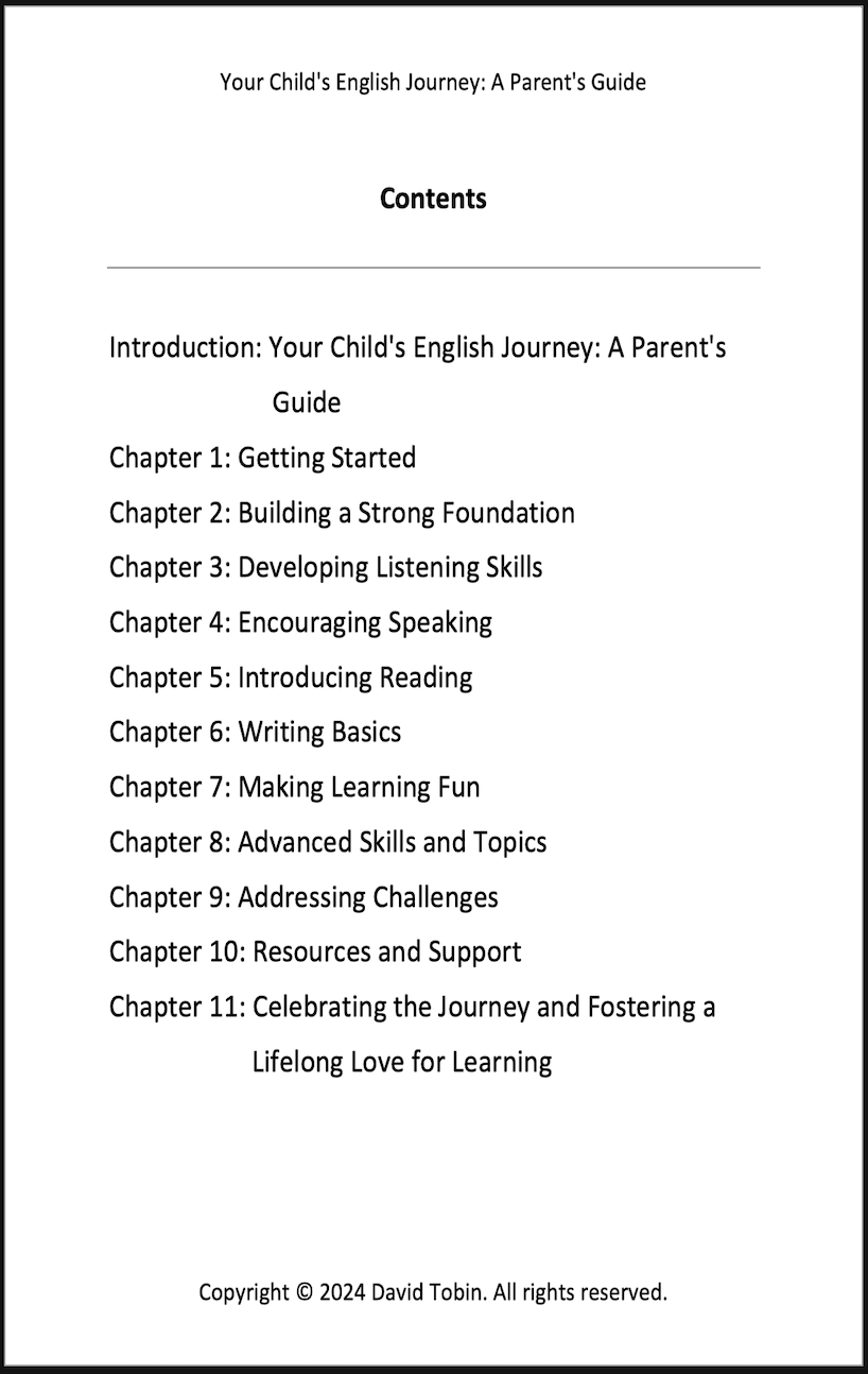 Child's English Journey: A Parent’s Guide [Livro em inglês] PDF Download Page and Sound Page and Sound