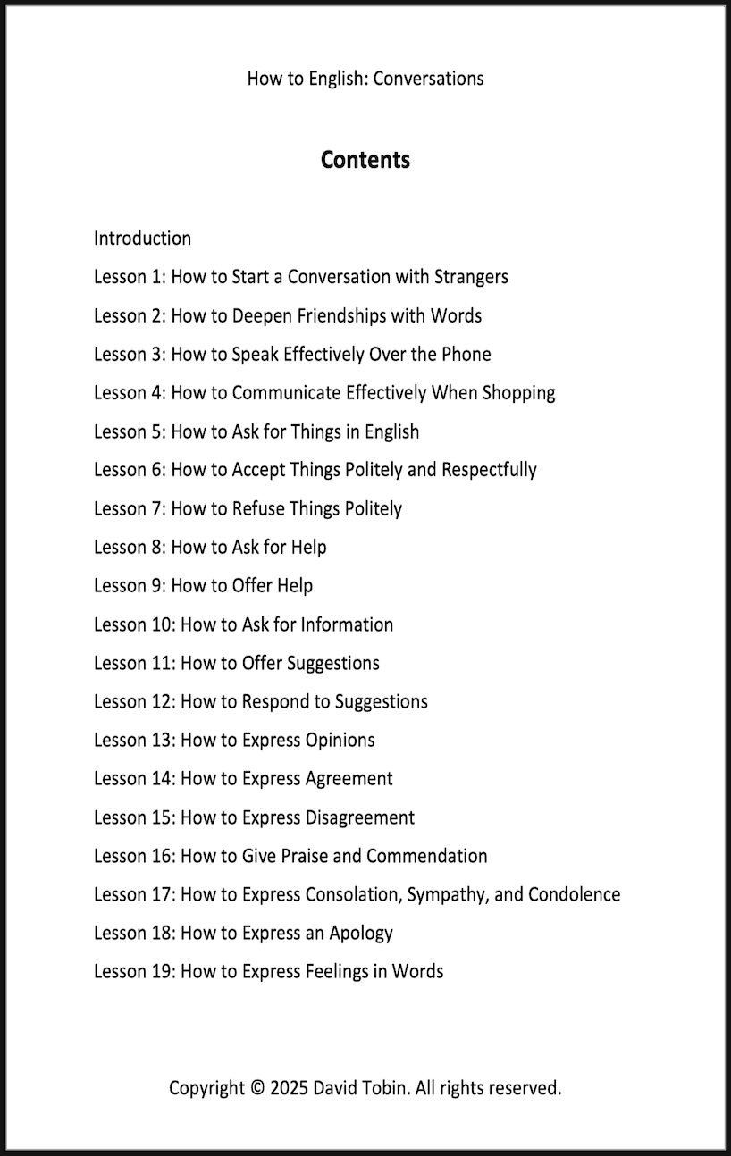 How to English: Conversations – A Practical Guide to Mastering Everyday [Livro em inglês] PDF Download Page and Sound Page and Sound