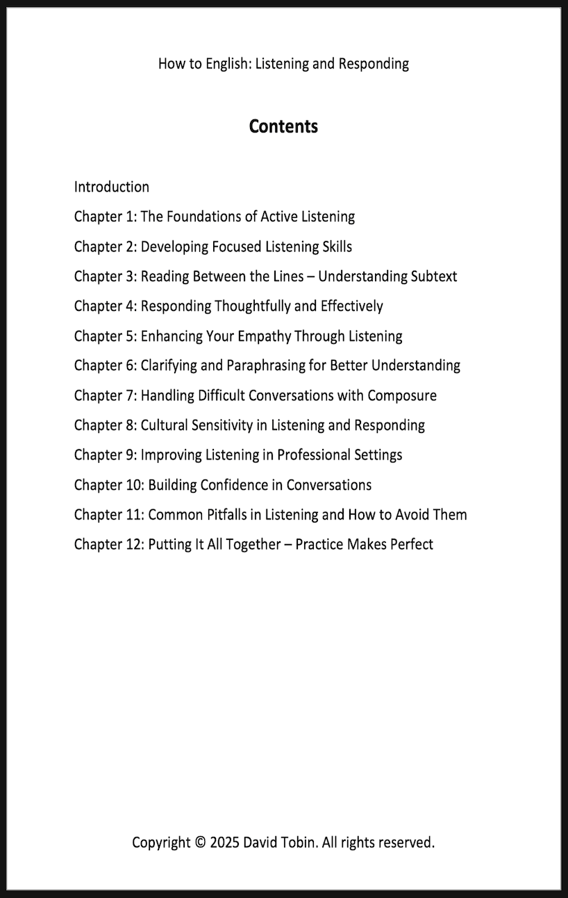 How to English: Listening and Responding – A Practical Guide to Effective Communication and Thoughtful Interaction [Livro em inglês] PDF Download Page and Sound Page and Sound