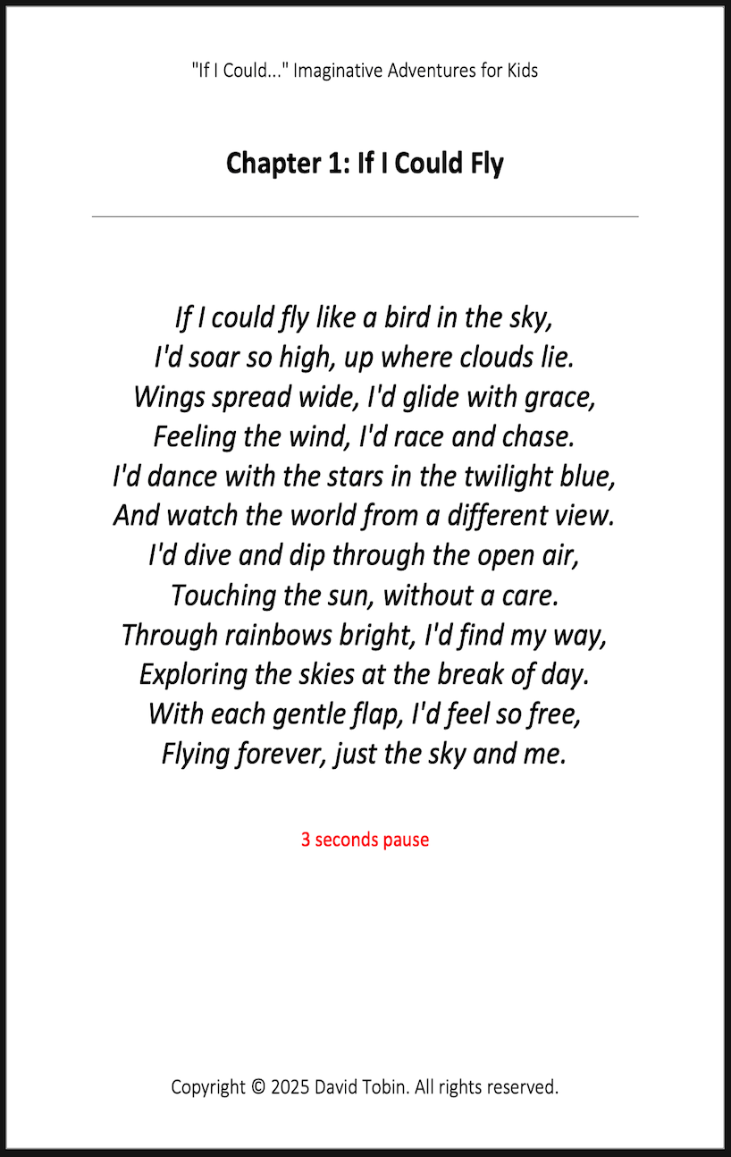 "If I Could..." Imaginative Adventures for Kids [Livro em inglês] PDF Download Page and Sound Page and Sound