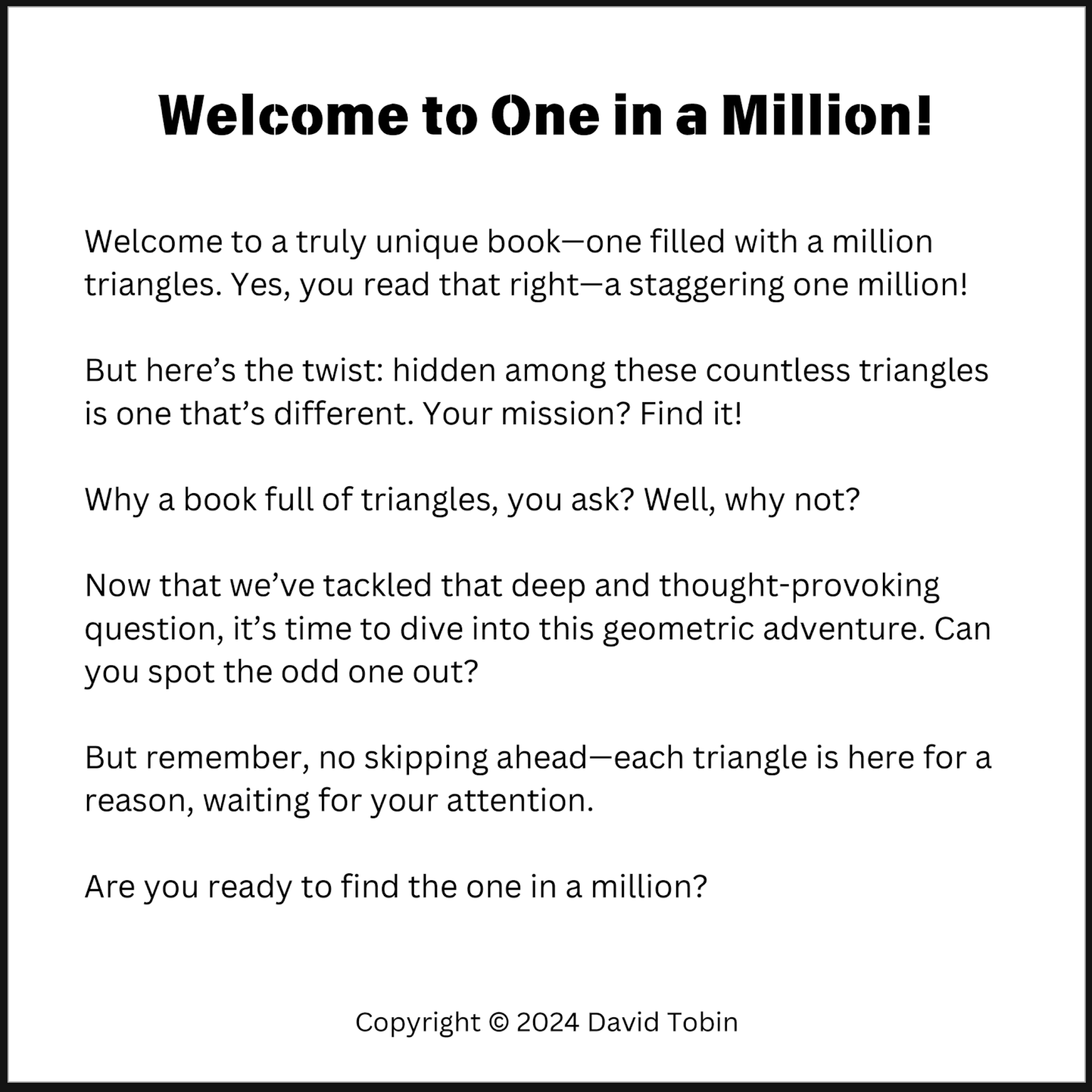 One in a Million [Livro em inglês] PDF Download Page and Sound Page and Sound