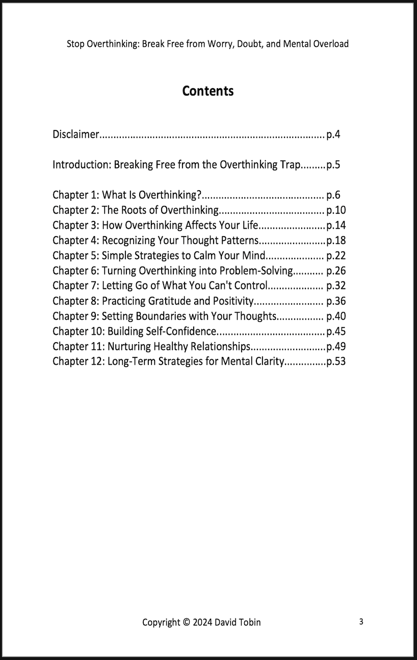 Stop Overthinking: Break Free from Worry, Doubt, and Mental Overload [Livro em inglês] PDF Download Page and Sound Page and Sound