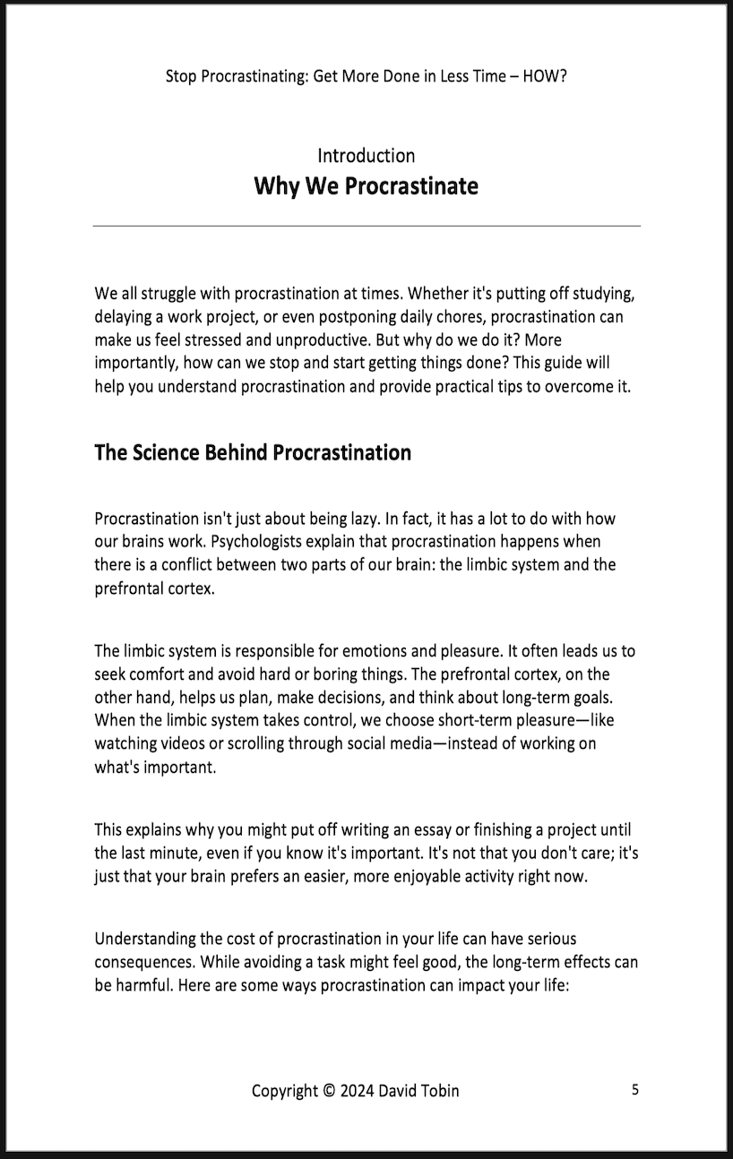 Stop Procrastinating: Get More Done in Less Time – HOW? [Livro em inglês] PDF Download Page and Sound Page and Sound