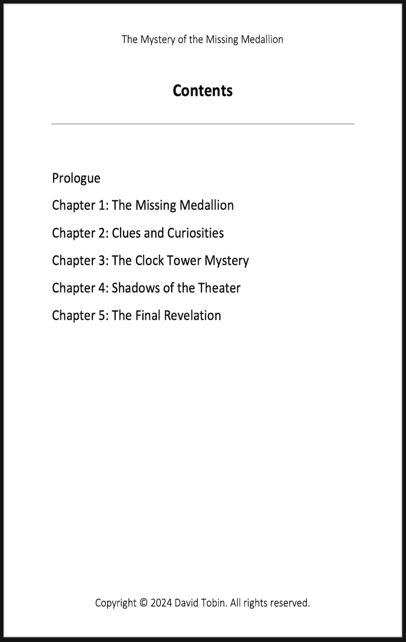 The Mystery of the Missing Medallion (Book 2) [Livro em inglês] PDF Download Page and Sound Page and Sound