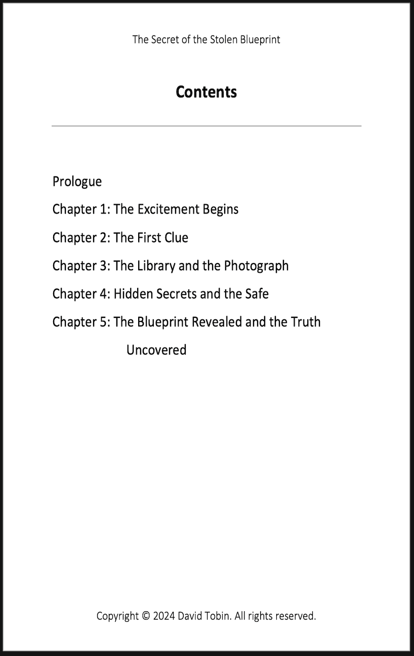 The Secret of the Stolen Blueprint (Book 1) [Livro em inglês] PDF Download Page and Sound Page and Sound